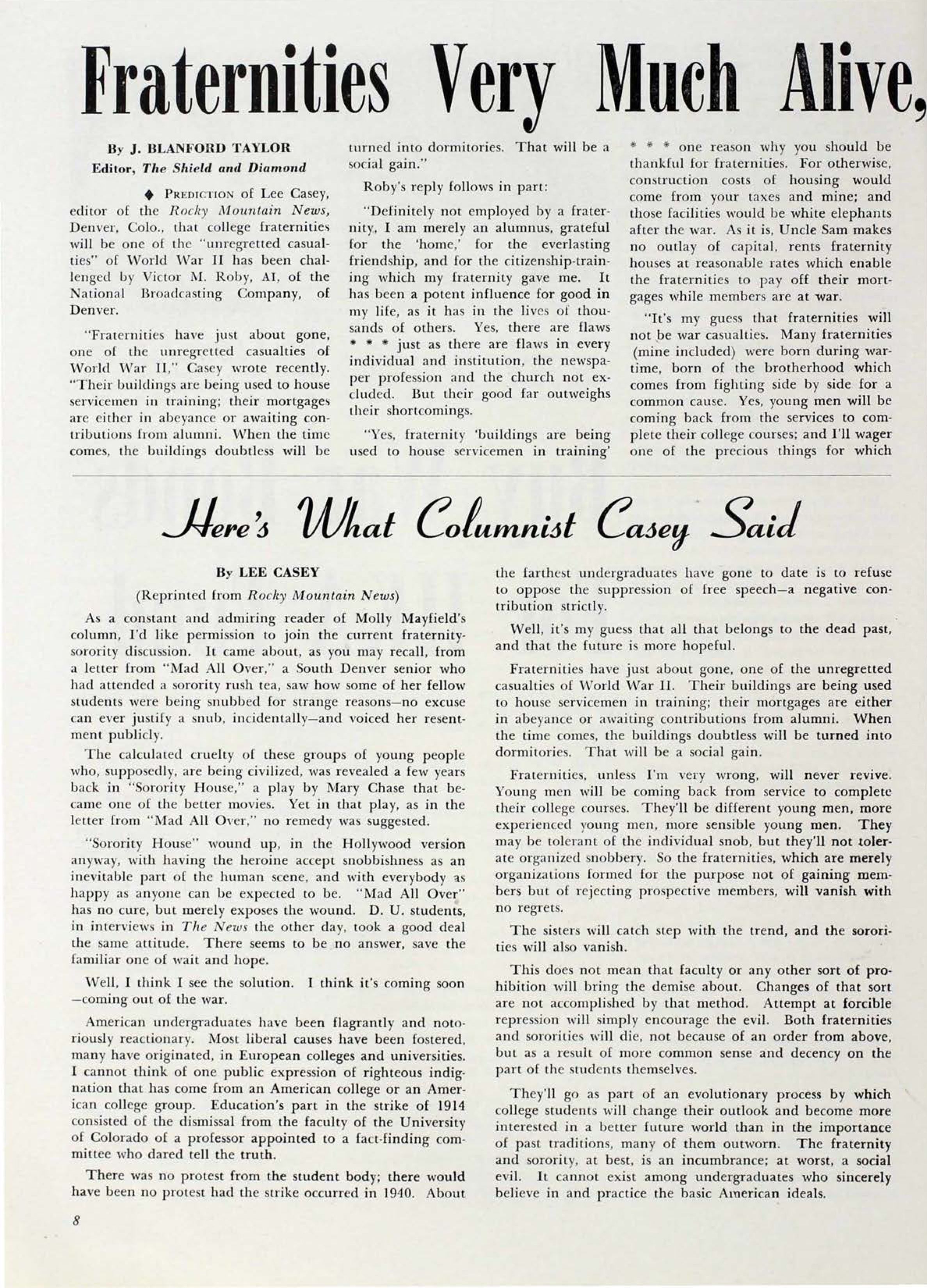 Here's What Columnist Casey Said